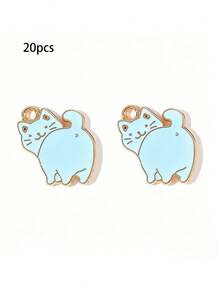 20pcs Multi-Color Cartoon Cat, Dog, Horse Oil Drip Pendant DIY Alloy Jewelry Accessories Necklace Bracelet Decorative Charms - 20pcs - View 31