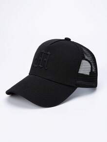 1] Men's & Women's Gothic Letter Embroidery Baseball Mesh Cap, Men's Baseball Cap - Black - View 6