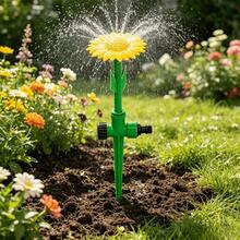 2pcs Sunflower Watering Nozzle, Garden Sprinkler, Garden Ground Plug-In Flower Watering Plug, Water And Fertilizer Integrated Irrigation Accessory, 360-Degree Rotatable Garden Sprinkler, Automatic Irrigation System - Multicolor - View 4