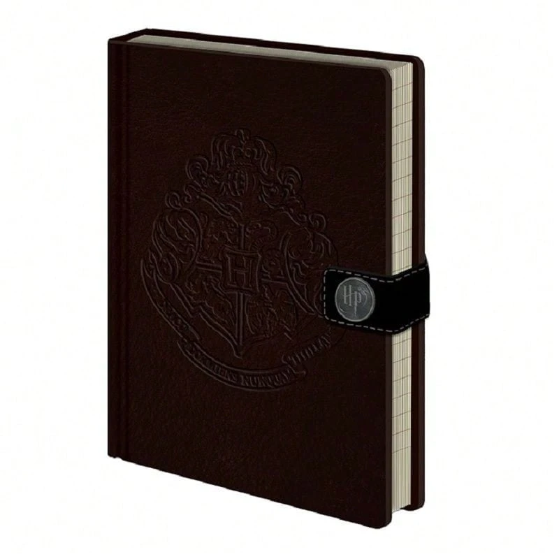 Safta Harry Potter A5尺寸霍格華茲哈利波特筆記本,15x21厘米,棕色硬面封面,壓花設計,絲帶封口,青少年學生筆記本,返校季必備 - 選項 1 - 查看 1