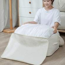 Large Capacity Canvas Storage Bag, Thick And Breathable, Extra Large Down Comforter Box, Ideal For Bedding, Blankets, Clothes - Multicolor - View 7