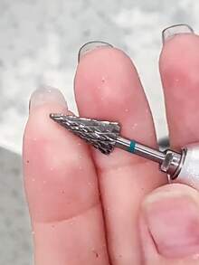 1件傘形鎢鋼美甲鑽頭，粗粒快速凝膠指甲油卸除，電動美甲工具 - 彩色 - 查看 3