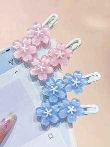 10/5pcs/Set Iridescent Transparent Hair Clips, Butterfly & Flower Designs, Clear Sweet Cute Hair Accessories - Suitable For Girls And Teenagers, Perfect For Daily Wear, School, Vacation, Commuting, Spring Outings, Photography And More - Multicolor - View 7