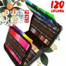 Tongfusop Drawing Pens, Black Pouch 120 Colors Fine Tip Pens, Dual Tip, Professional Watercolor Pens For Adult Painting, Calligraphy, Bullet Journaling, Giftable, Back To School Essential - Sets - View 6