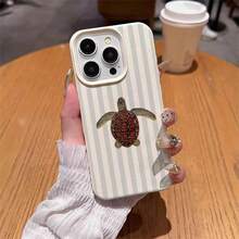 TPU Material Light Texture Vintage Turtle Pattern Phone Case Suitable For IPhone 17 Pro Max/17/16 Pro Max/15/13/12/11/ S20 FE/A15/S24/A55/ Note 11/Note 12/Note 13 Pro Full Coverage Anti-Drop Soft Shell Phone Protective Cover - White - View 4