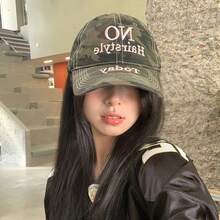 1pc New Korean Style Personalized Letter Camouflage Embroidered Baseball Cap, Small Face Effect, Fashion Casual Versatile Streetwear Cap For Women - Multicolor - View 4