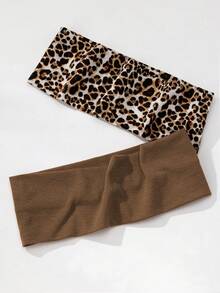 4pcs/Set Fashionable Women's Leopard Print Pattern Soft Non-Slip Headbands, Elastic Yoga Sports Headbands Hair Accessories, Versatile For Daily Wear And Multiple Occasions - Multicolor - View 6