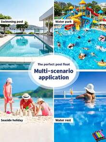Silla flotante para piscina, silla hamaca inflable para adultos, silla cama flotante para piscina, sofá flotante para piscina con patrón floral azul, adecuado para fiesta de piscina de verano, piscina inflable, jardín, flotador inflable para piscina, accesorio esencial de viaje, accesorio de playa - Múltiples estilos - Ver 4