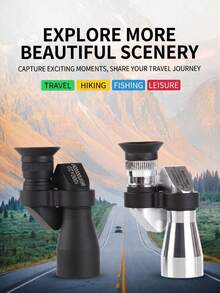 1pc Corner Telescope/Phone Telescope/Phone Clip Outdoor Travel Corner Monocular Telescope Phone Telephoto Lens 2-In-1, Universal Lens Clip Compatible With All Phone Models, Hiking Camping Bird Watching Concert Photography Long Distance High Definition Clear, Portable Compact, Essential Telephoto Accessory For Outdoor Enthusiasts - Black - View 4