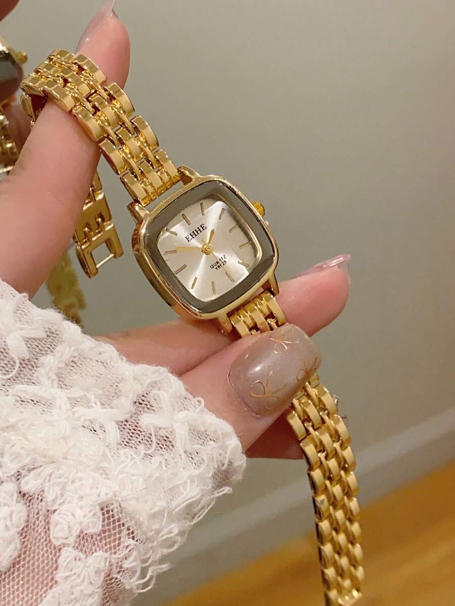 1件極簡風棒狀錶盤時尚金屬錶帶石英女錶,適合日常配戴,生日、週年紀念、萬聖節禮物 - 均碼 - 查看 1
