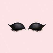 1pc Reusable Eyelash Stickers / False Eyelashes / Glitter Eyeshadow - One Size Fits All - View 5