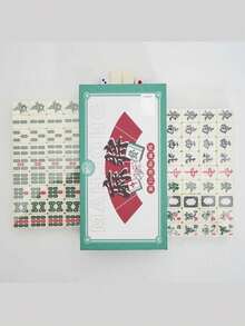 Authentic Mini Mahjong Set, Portable Mahjong Table Game For Outdoor Travel, Suitable For Family Entertainment And Outings, Interactive Game, Party Game, Holiday Game, Creative Small Gift, Travel Game, Ideal Halloween And Christmas Gift, Birthday Gift, Valentine's Day Gift - Multicolor - View 12