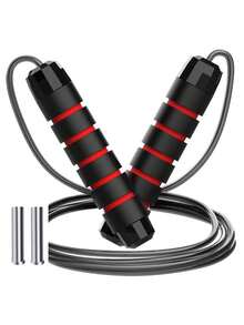 Tangle Free Steel Jump Rope With Anti Slip Grooved Grip Adjustable Weighted Jump Rope For Unisex Adults Durable Jump Rope Ideal For Daily Cardio Workout Weighted Jump Rope Home Exercise Equipment Weight Loss Gym Workout Equiment - Jump Rope - View 13