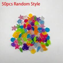 100pcs/50pcs/10pcs Aquarium Fish Tank Decorative Stones, Fluorescent Glowing, Cute Marine Creature Shaped Decorative Stones, Suitable For Fish Tank, Garden, Pond, Handicrafts, Colorful Fish Tank Decoration (Random Style) - A - View 9