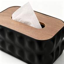Rectangular Tissue Box, Creative Feather Design Tissue Dispenser, Large Tissue Box, Refillable Tissue Organizer, Suitable For Dining Table, Bedside, Vanity - Multicolor - View 3