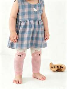 2 Pairs Thin Mesh Breathable Baby Knee Leg Warmers, Infant Crawling Anti-Fall Anti-Mosquito Long Leg Warmers - Multicolor - View 4
