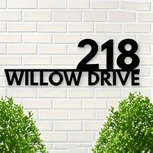 1件可客製化現代房屋門牌，個性化街道號碼與街道名稱裝飾門牌，理想的喬遷禮物，適用於入口牆面裝飾，完美的節日禮物 - 彩色 - 查看 3