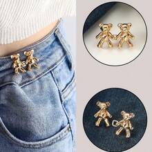2/4/6 buah Kancing Jeans Denim Tanpa Jahit Motif Beruang, Pengatur Gesper Pinggang Berbentuk Beruang yang Dapat Dilepas, Gesper Dekoratif Rok, Gesper Sabuk yang Dapat Diatur - Beraneka warna - View 8
