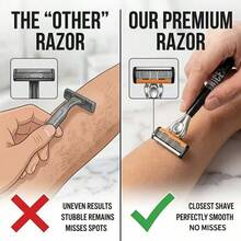 2pcs Black NICE Handle 36pcs Replacement Blades 6-Layer Manual Shaving Set | Men's Manual Shaving Set With 6-Layer Stainless Steel Blades And Aloe Vera Lubricating Strip | Reusable, Smooth Comfortable Clean Shave, Easy To Rinse And Clean - A - View 10