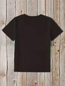 Plus-Size Short-Sleeve T-Shirt With A Firework Print, Perfect For Celebrating The New Year.This Comfortable And Stylish Printed Top Is - 黑色 - 查看 2