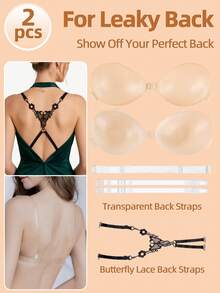Transparent Adhesive Bra For Women,Free Lace Backless Bra Strap With Detachable Clear Shoulder Straps, Seamless Push-Up Bra Suitable - Multicolor - View 1