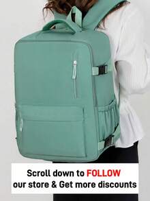 Large Capacity Multi-Compartment Travel Backpack, 180° Wide Opening Design, With Separate Shoe And Laptop Compartments, Multi-Pocket Layered Storage, Lightweight Padded Shoulder Straps, Suitable For Business Commute, School, Travel And Daily Use - Multicolor - View 3