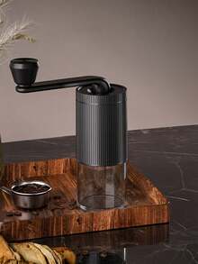 1pc Portable Manual Coffee Bean Grinder, Transparent Visual Chamber With Adjustable Settings, Large Capacity Coffee Powder Box (Free Cleaning Brush), Suitable For Espresso, Pour-Over Coffee, French Press, Ideal For Travel, Camping, Home, Dorm And School Use - Multicolor - View 9