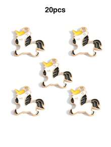 20pcs Multi-Color Cartoon Cat, Dog, Horse Oil Drip Pendant DIY Alloy Jewelry Accessories Necklace Bracelet Decorative Charms - 20pcs - View 23