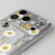 1PC Minimalist Fresh Daisy Flower Transparent Soft Phone Case - Multicolor - View 5