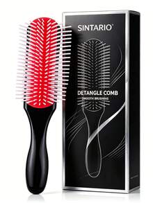 Premium Professional Classic Styling Curling Comb 9-Row Black Hair Comb Suitable For Wet And Dry Hair Perfect For Distribution And Styling Anti-Static Gentle On Scalp Ergonomic Handle Durable Bristles Suitable For All Hair Types Unisex - Multicolor - View 1