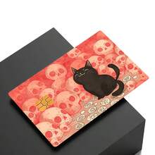 Pegatina de piel para tarjeta bancaria, tarjeta de crédito, tarjeta de débito, tarjeta de transporte y tarjeta de llave de habitación con diseño de calavera de gato negro lindo - etiqueta engomada - Ver 5