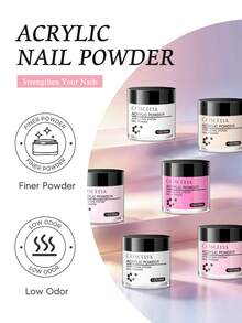 COSCELIA Acrylic Nail Powder Kit With Acrylic Liquid, Clear Pink White Nude Smooth Texture Acrylic Powder, Acrylic Nail Brush Nail Forms And DIY Nail Art Tools Acrylic Nail Kit For Beginner - Multicolor - View 2