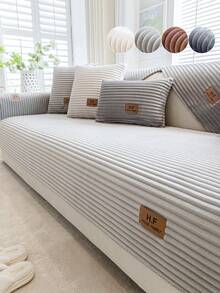 1 chiếc vỏ đệm sofa sọc mềm mại tối giản - Thân thiện với thú cưng, chống trơn trượt, phù hợp với sofa 1/2/3/4 chỗ ngồi. Vỏ bảo vệ sofa cho phòng khách và đồ nội thất gia đình, thiết kế nhãn trang trí chất lượng cao. - Nhiều màu - Xem 3