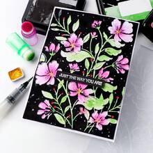 1件 3D 壓花資料夾，DIY 剪貼簿用品，櫻花與玫瑰圖案塑膠壓花資料夾，適用於卡片製作、剪貼簿及其他紙藝手工 - 彩色 - View 2