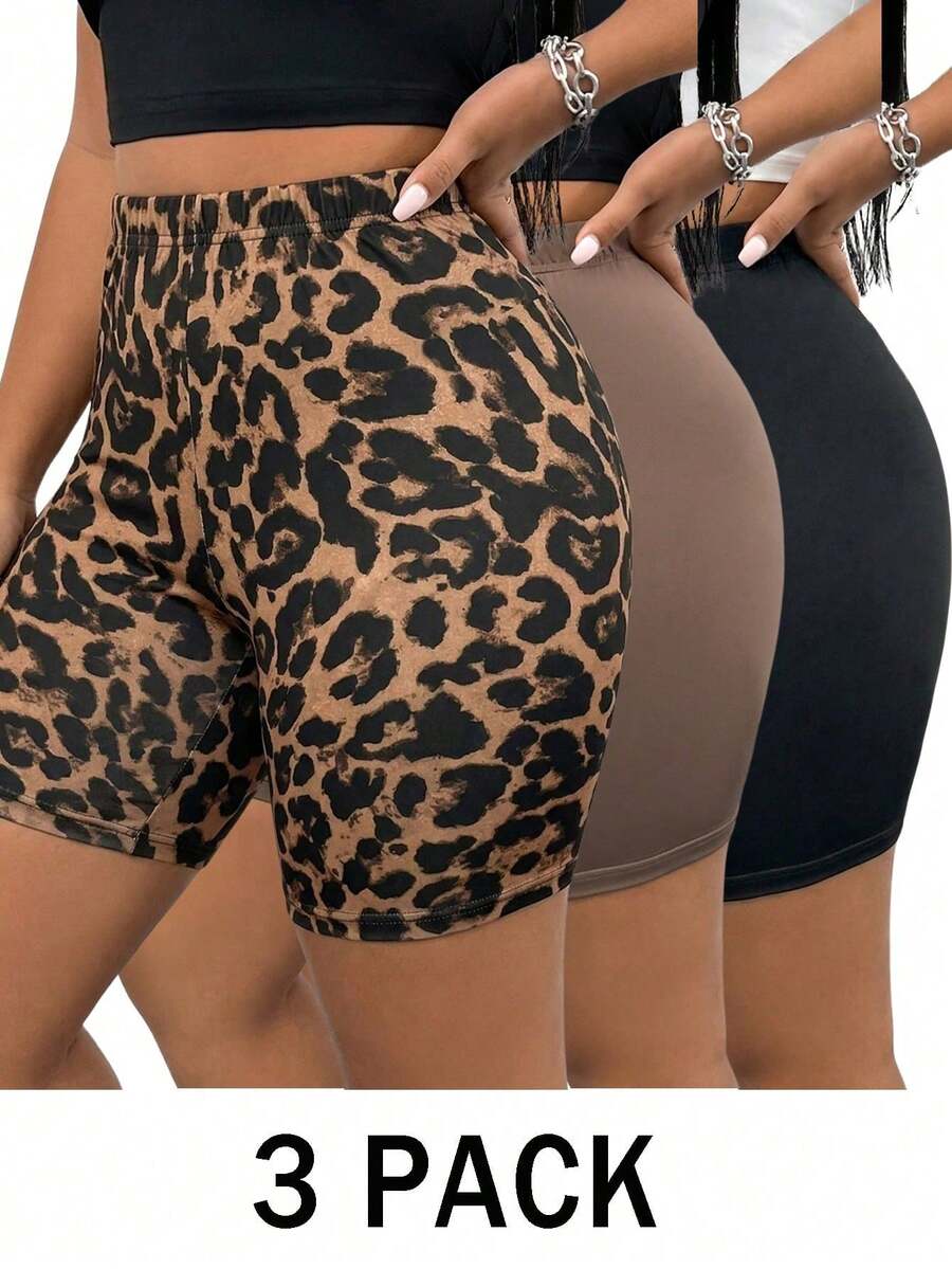 Pantalones Cortos De Ciclismo Ajustados Cómodos Casuales De Verano Para Mujeres Con Diseño Nuevo, 3 Piezas - Multicolor - Ver 1