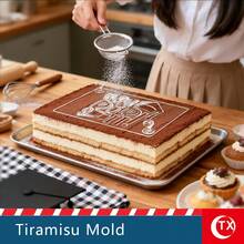 1pc Transparent Acrylic Tiramisu Cake Stencil, Personalized Tiramisu Cake Printing Mold, Creative Cake Mold, Hollowed-Out Blessing Phrase Design Template, Easy To Use, Clear Pattern, Reusable,Suitable For Graduation Party Cake Decoration - View 2