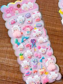 Cute Animal Soft Squeeze Happy Stickers, Children's Stress Relief 3D Bubble Stickers, Phone Case Decoration Stickers - Multicolor - View 14