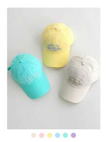 女款卡通動物軟頂快乾字母刺繡棒球帽,輕量透氣運動帽,春夏用,修飾臉型防曬旅行帽 - 速乾棒球帽 - 查看 5