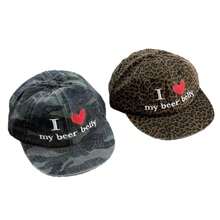 1 pieza Gorra de béisbol vintage de estilo coreano Chao Ins con estampado de leopardo, camuflaje y corazón, ala plana, estilo americano, para hombres y mujeres - Multicolor - Ver 7