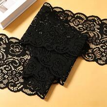 Black Retro Floral Scroll Pattern Lace Trim 5.7 Inches Wide Soft Stretch Breathable Lace Ribbon For Garment Embellishment Lingerie Underwear Dress Sewing Projects Curtain Home Decor DIY Handmade Accessories - Multicolor - View 1