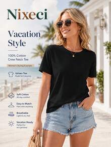 Women T-Shirts - 黑色 - 查看 6