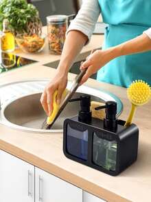 2件組廚房雙頭皂液器,雙頭手壓式瓶身,4合1廚房雙皂液器,可盛裝皂液、乳液、洗碗精,適用於廚房水槽、浴室 1/2件 - 彩色 - 查看 5