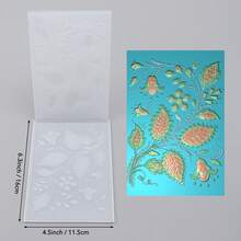 1 pieza Carpeta con relieve 3D, Suministros de scrapbooking DIY, Carpeta de plástico con relieve de patrón de flor de trompeta, Adecuada para hacer tarjetas, scrapbooking y otras manualidades de papel - Multicolor - Ver 3