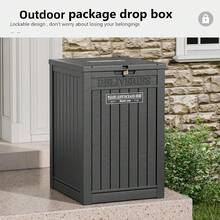 Package Delivery Box Outside, Storage Box With Lockable Secure, Outdoor Resin Package Drop Container Waterproof Backyard, Garden, Patio & Lawn, Black - Black - View 3