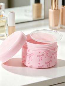 Bow Pattern Refillable Empty Cosmetic Jars With Lids, Travel Toiletry Containers, Moisturizer Sample Containers For Face Cream, Lotion, Cosmetics, Ointment, Face Mask, Travel Essentials, Fitness, Study (Empty Bottle Only) - Multicolor - View 3