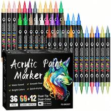 240/144/96/72/48/24 Colors Acrylic Paint Markers - Dual Tip, Colorful Marker Pens, Coloring Marker Set, Suitable For Painting, Doodling, Illustration, Handmade Arts, School Back To School Season For Coloring Books And Other DIY Projects, Applicable To Paper, Fabric, Canvas, Wood, Rock, Plastic, Glass, Ceramic, Pumpkin, Metal, Etc., Easter, Thanksgiving, Halloween, Christmas Gift Supplies - Multicolor - View 10