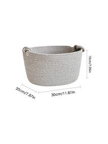 1件棉繩編織收納籃，嬰兒玩具與雜物收納桶 - 彩色 - View 2