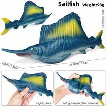 New Soft Filled Sea Animal Models, Soft Rubber Sailfish Crab Starfish, Realistic Educational Toy, Decor Holiday Gift (Random Color) - 彩色 - 查看 8