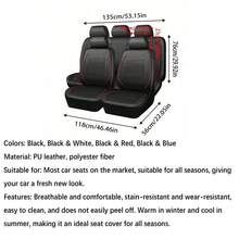 9pcs/4pcs Universal Reflective Leather Car Seat Covers With Zipper Design, Suitable For Airbags, Fit For SUV And Truck - Seat Covers - View 10