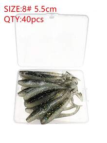 40pcs Multi-Color T-Tail Soft Lures, 5.5cm & 7cm Two Sizes, Bionic Small Fish Artificial Bait, Freshwater & Saltwater Fishing, Suitable For Amur, Bass, Mandarin Fish - Multicolor - View 20